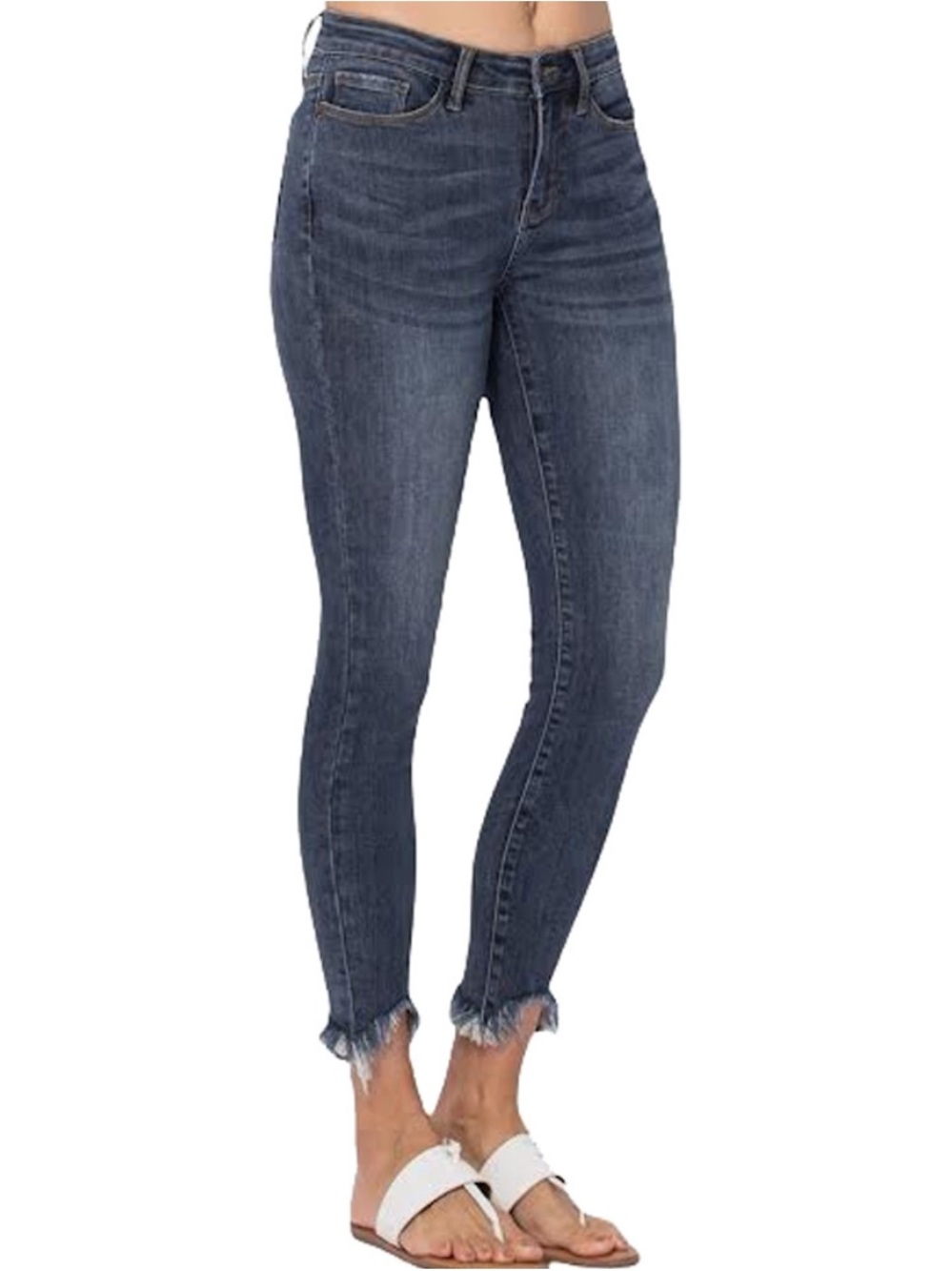 Judy Blue Shark Bite Hem Skinny Fit Jeans - Picture 3 of 16